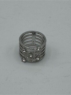 Swarovski Silver Layered Crystal Band Ring